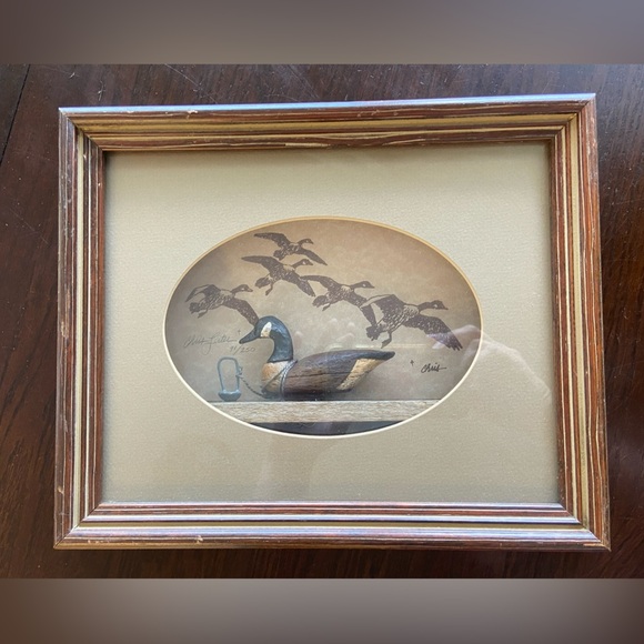 Chris Leiter Carved Wood Duck Decoy Signed & Numbered Shadowbox Art - Picture 4 of 14